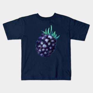 Blackberry Illustration in Colored Pencils Kids T-Shirt